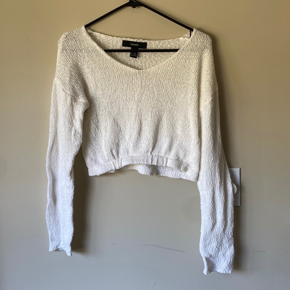 White Forever 21 Crop sweater size S
